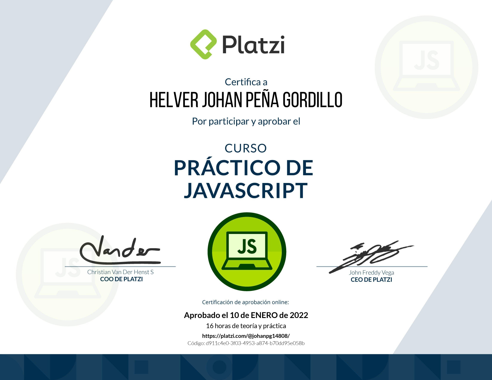Imagen Certificado JavaScript Práctico